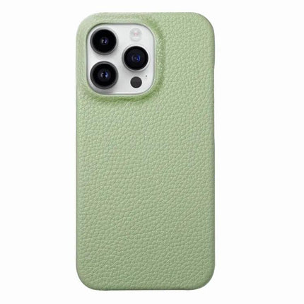 Litchi Leather Back Phone Case PU Edge iPhone 15 Pro/15 Plus