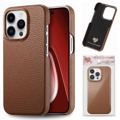 Litchi Leather Edge Protection Case for iPhone 15