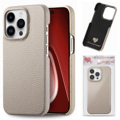 Litchi Leather Edge Protection Case for iPhone 15