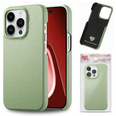 Litchi Leather Edge Protection Case for iPhone 15