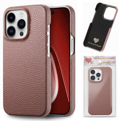 Litchi Leather Edge Protection Case for iPhone 15