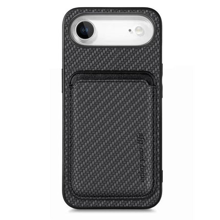 Phone Case With Card Storage For Everyday Use - black textured PU protective case with built-in card slot and four-corner shock absorption