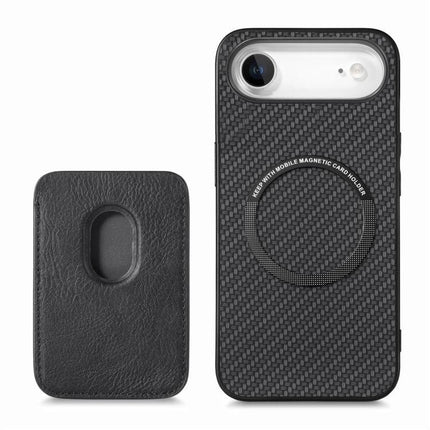 Phone Case With Card Storage For Everyday Use - black PU four-corner protective case with built-in card slot and magnetic card holder
