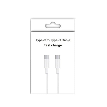 Essential USB-C Cable for Daily Device Charging and Syncing – white Type-C to Type-C fast charge cable in retail packaging