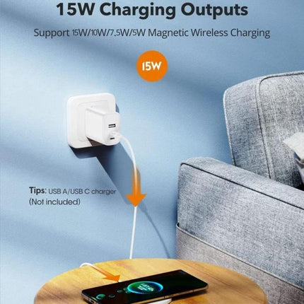 Essential Magnetic Charger for Everyday iPhone Use on nightstand charging iPhone 15W magnetic wireless charger