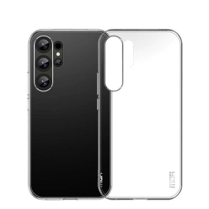 MOFI Samsung Case Transparent TPU For Everyday Protection clear slim TPU phone case showing front and back with camera cutout