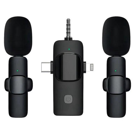 Clip-On Microphones for Everyday Video Calls and Recordings – compact dual lavalier mics with wireless transmitter for clear audio on video calls and interviews