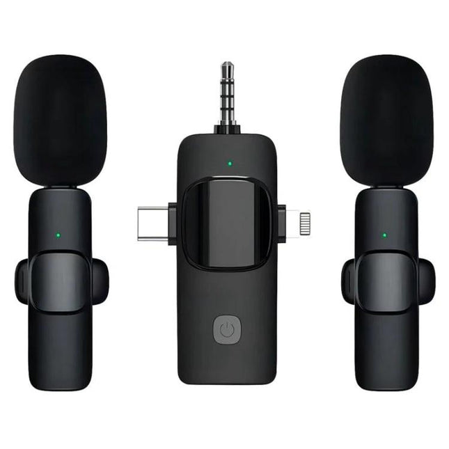 Clip-On Microphones for Everyday Video Calls and Recordings – compact dual lavalier mics with wireless transmitter for clear audio on video calls and interviews