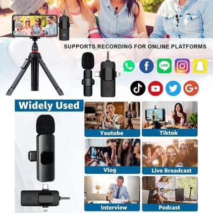 Clip-On Microphones for Everyday Video Calls and Recordings - compact clip-on mic kit for YouTube, TikTok, vlogs, interviews and live broadcasts