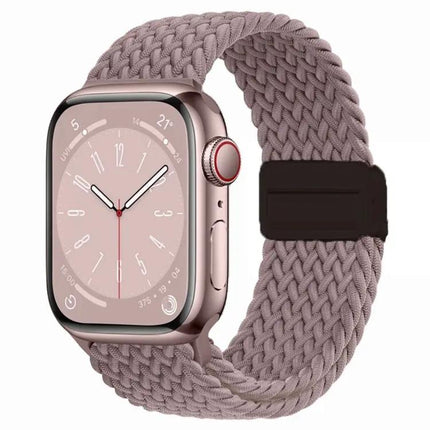 Magnetic Nylon Woven Watch Band For Apple Watch SE 44mm