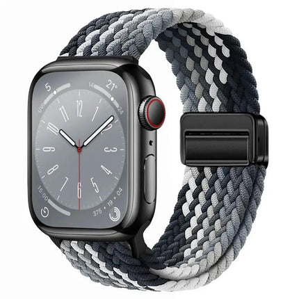 Magnetic Nylon Woven Fold Buckle Watch Band Apple Watch 45mm