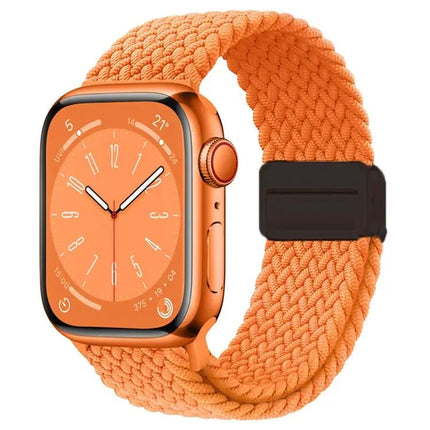 Nylon Woven Magnetic Fold Buckle Band For Apple Watch 44mm
