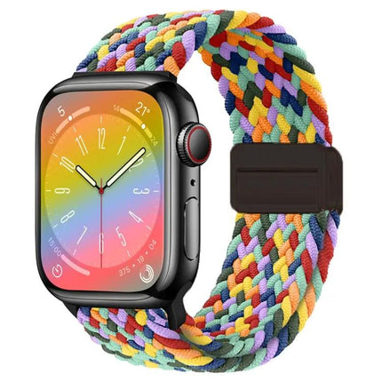 Nylon Woven Magnetic Fold Buckle Band For Apple Watch 44mm