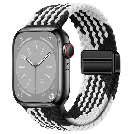 Nylon Woven Magnetic Fold Buckle Band For Apple Watch 44mm