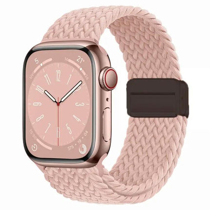 Nylon Woven Magnetic Fold Buckle Band For Apple Watch 44mm