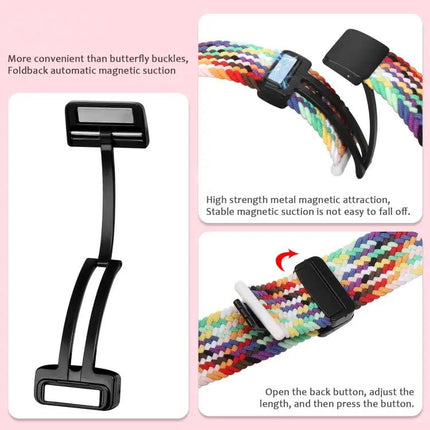 Nylon Magnetic Fold Buckle Watch Band For Apple Watch 40mm