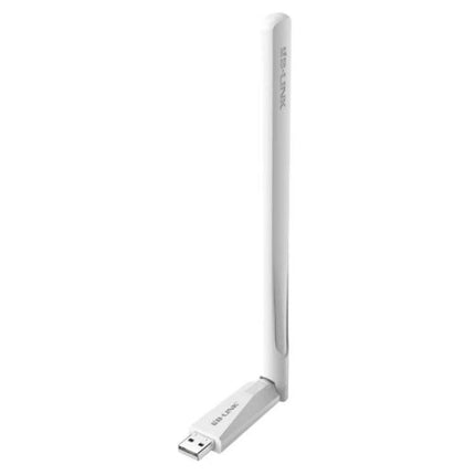 LB-LINK Dual Band Wireless USB Network Card for Computers sleek white USB adapter with tall antenna for improved home or office WiFi signal