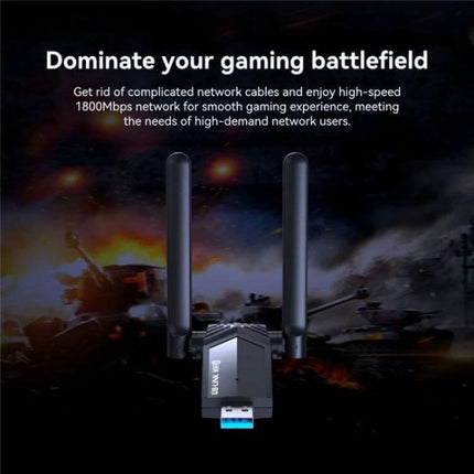 LB-LINK WDN1800H Wireless Adapter for Smooth Gaming Connectivity USB 3.0 dual-band WiFi6 adapter with external antennas for stable gaming and streaming