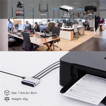 Wavlink Wireless USB Printer Server for Network Sharing connecting USB printer to office network for shared printing
