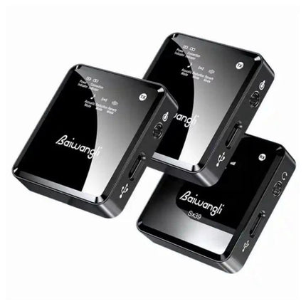 SX39 Lavalier Microphone for Daily iPhone Video Capture — compact wireless lavalier transmitter and receiver set shown