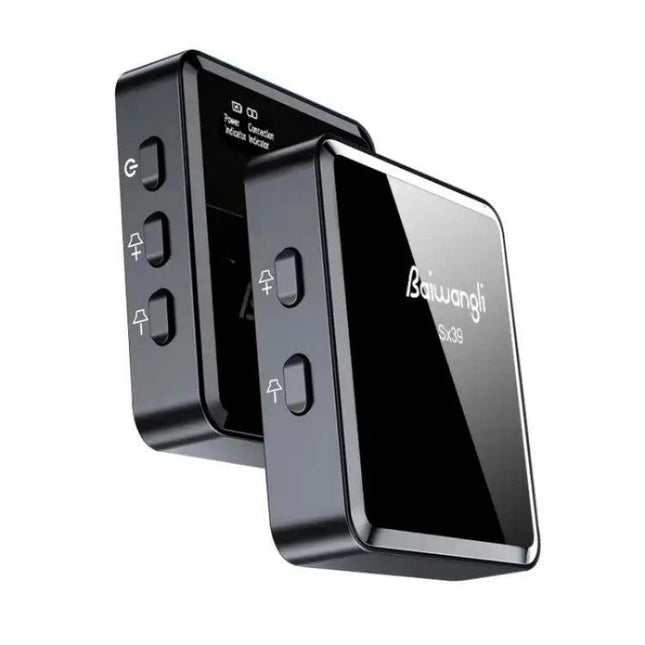 SX39 Lavalier Microphone for Daily iPhone Video Capture - black wireless clip-on transmitter and receiver set for clear vlog audio