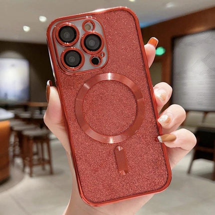 iPhone Case For Everyday Protection During Daily Activities On Commutes And Workouts - glitter red TPU magnetic ring protective case