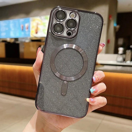Phone Case With Glitter Design For Everyday Protection - slim TPU glitter phone case with magnetic ring for everyday bumps and scratch protection