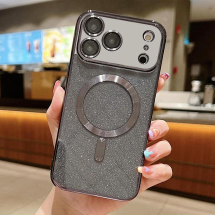 Glitter Phone Case for iPhone Everyday Protection with glitter finish, TPU body and metal ring for MagSafe-style hold and drop resistance