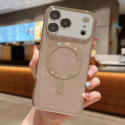 Glitter Phone Case for iPhone Everyday Protection - sparkly TPU case with electroplated frame and magnetic ring, slim impact-resistant design
