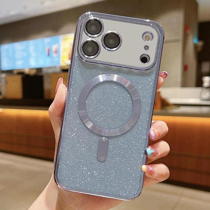 Glitter Phone Case for iPhone Everyday Protection - glitter TPU case with electroplated frame and magnetic ring for daily drop and scratch protection