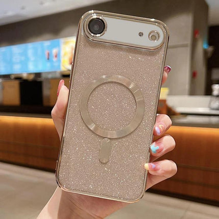 Phone Case for Daily iPhone Protection and Everyday Use - glitter TPU case with electroplated frame and ring holder, protects from drops and scratches