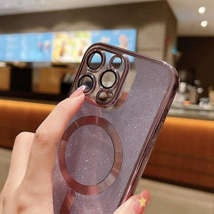 Glitter Phone Case for iPhone Everyday Protection — slim glitter TPU case with electroplated frame and camera cutout