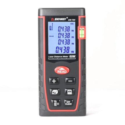 SNDWAY Laser Range Finder for Distance and Area Measurement handheld laser distance meter with backlit display and buttons