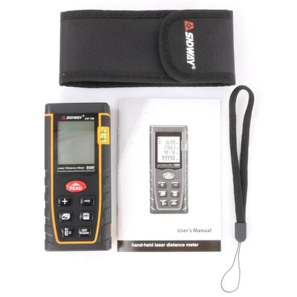 SNDWAY Handheld Laser Range Finder for Everyday Measurements - handheld laser distance meter with case, manual and wrist strap