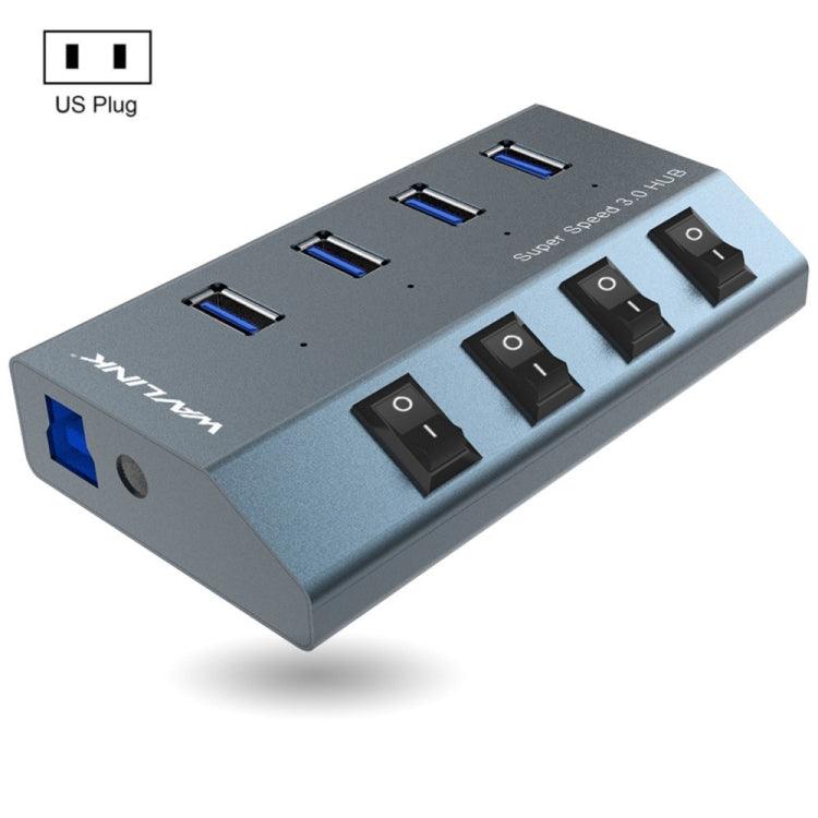 WAVLINK USB 3.0 4-Port Fast Charging Desktop Hub with Independent Power Switches