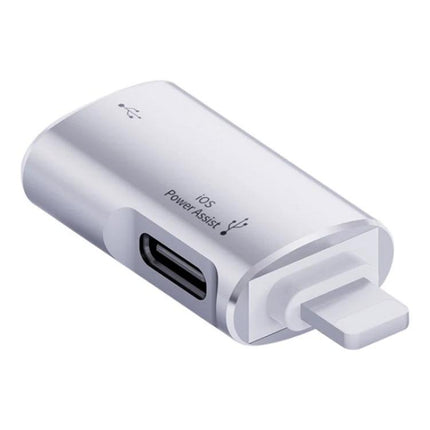 iPhone OTG Adapter for Daily Headphone Connections on the Go - compact silver Type-C to Lightning OTG adapter for wired headphones and USB drives
