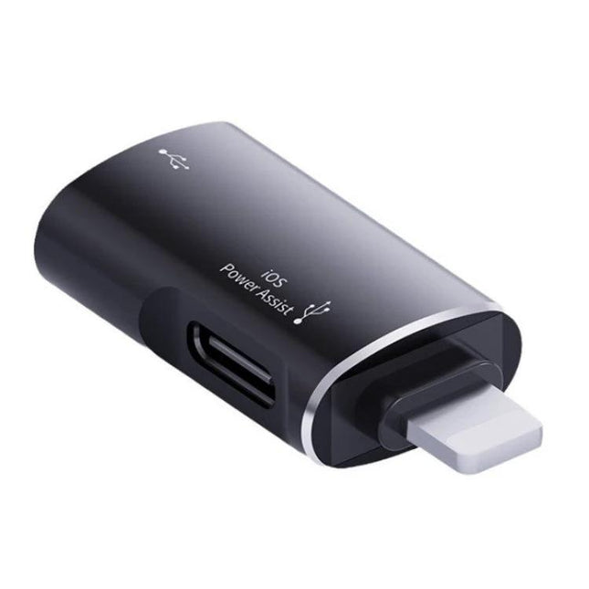 iPhone OTG Adapter for Daily Headphone Connections on the Go – compact black Lightning OTG adapter for wired headphones and USB drives