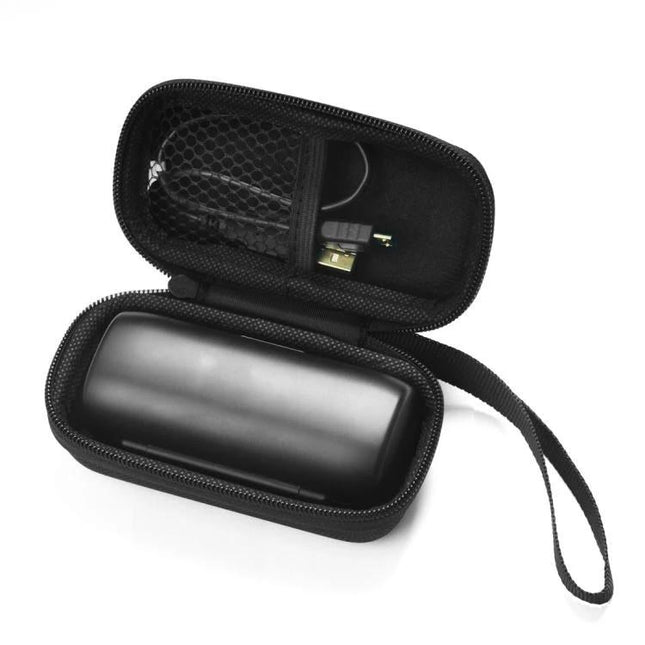 Protective Case for BOSE Headphones During Daily Travel - black nylon zippered hard shell with mesh pocket and wrist strap protecting headphones and cables