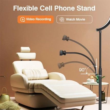 Enhances Daily Beauty Sessions with Versatile Home Lighting flexible phone-stand lamp with adjustable arm for makeup tutorials and shadow-free skincare