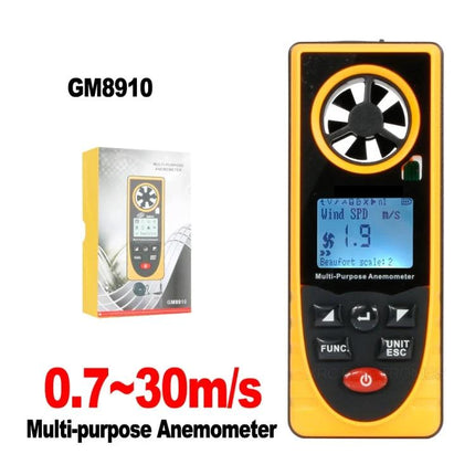 Anemometer for Everyday Weather and Wind Measurement handheld multi-purpose anemometer showing digital display and fan sensor