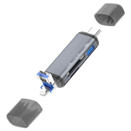 Handy Card Reader for Daily File Transfers on the Go - compact USB, 8 Pin and Type-C SD/TF card reader for phone and laptop backups