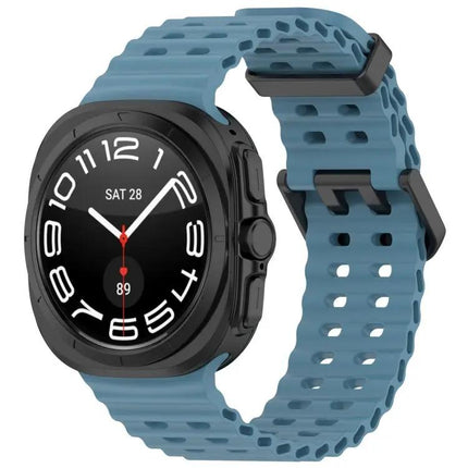Silicone Dual Buckle Watch Band For Galaxy Watch Ultra2