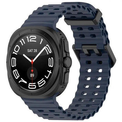 Silicone Dual Buckle Watch Band For Galaxy Watch Ultra2