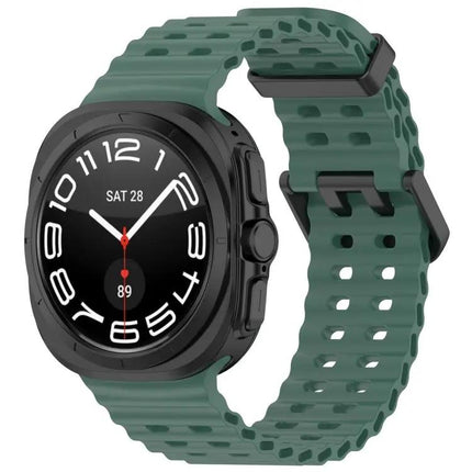 Silicone Dual Buckle Watch Band For Galaxy Watch Ultra2