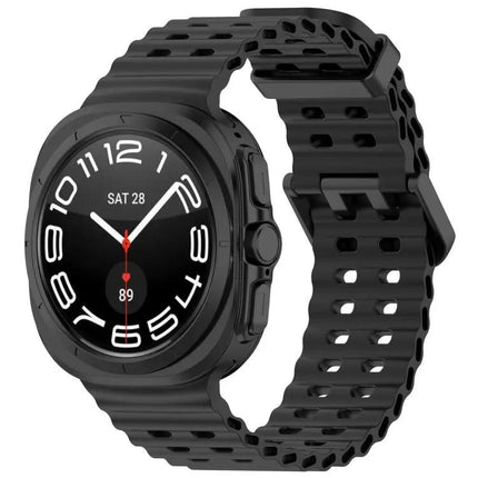 Silicone Dual Buckle Watch Band For Galaxy Watch Ultra2