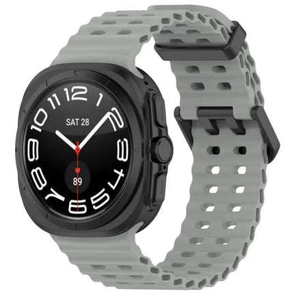 Silicone Dual Buckle Watch Band For Galaxy Watch Ultra2
