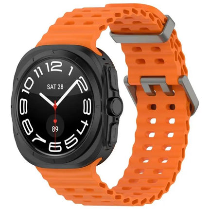 Silicone Dual Buckle Watch Band For Galaxy Watch Ultra2
