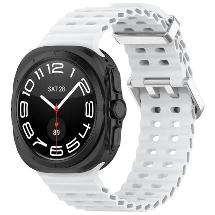 Silicone Dual Buckle Watch Band For Galaxy Watch Ultra2