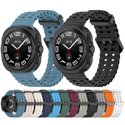 Silicone Dual Buckle Watch Band For Galaxy Watch Ultra2