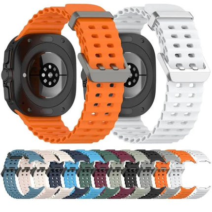 Silicone Dual Buckle Watch Band For Galaxy Watch Ultra2